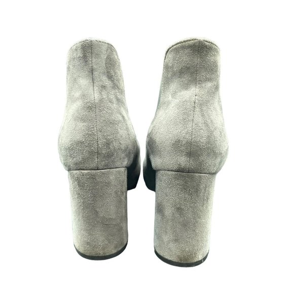 Cole Haan Whitlyn Boots Womens 8.5 B Suede Almond Toe Gray Chelsea - Picture 4 of 7